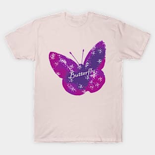 Purple Watercolor Butterfly Art T-shirt T-Shirt